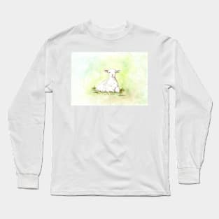 lamb in the grass Long Sleeve T-Shirt